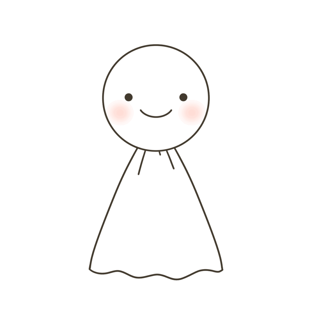 にっこり笑顔のてるてる坊主の支援イラスト