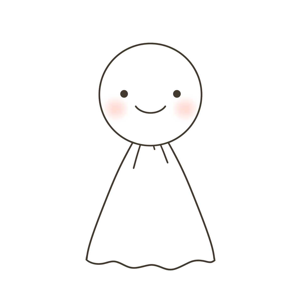 にっこり笑顔のてるてる坊主の支援イラスト