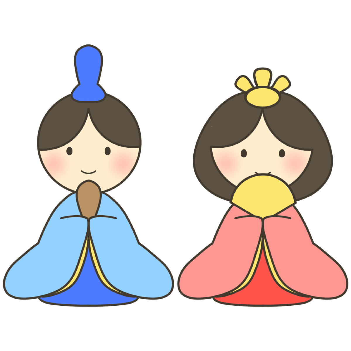 ひな人形のイラスト｜季節の行事学習や印刷物に使える素材