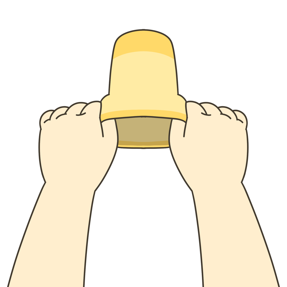 くつしたの口を両手で広げるイラスト