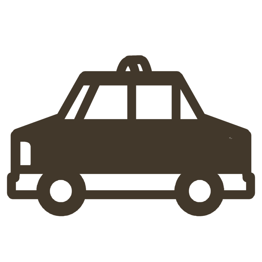 タクシーのシルエットアイコン