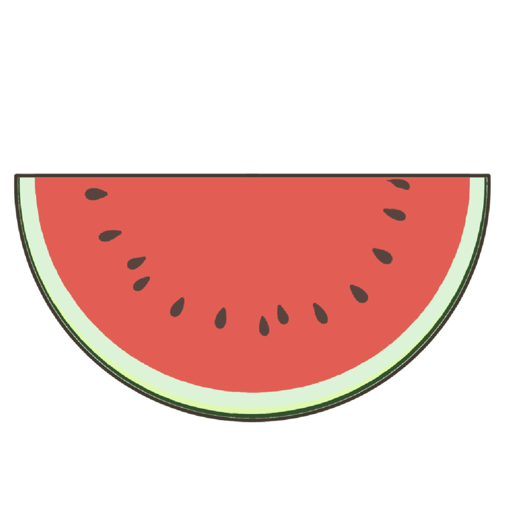 切り分けたスイカのイラスト|食材提示や季節の飾りに使える素材
