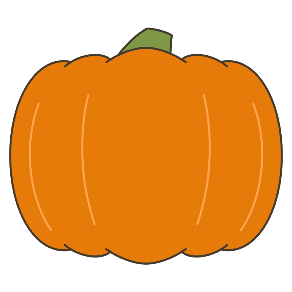 オレンジ色のかぼちゃのイラスト｜給食指導や食育に使える素材