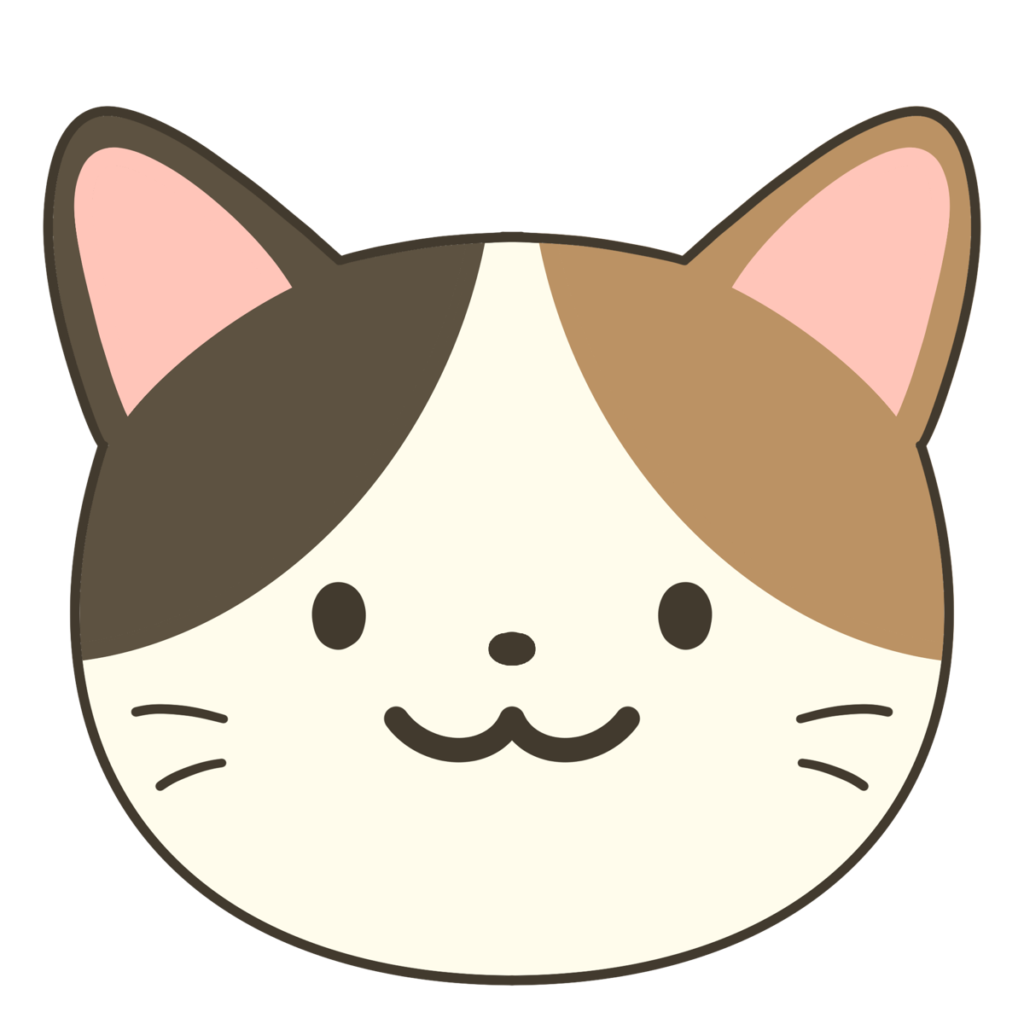 陸の上の生きもの・ミケネコの顔イラスト｜学習・マーク・グループ分けに