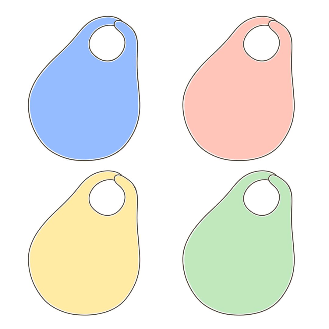 ナイロン製の食事用エプロンのイラストのアイキャッチ｜外出準備や持ち物支援に使える素材