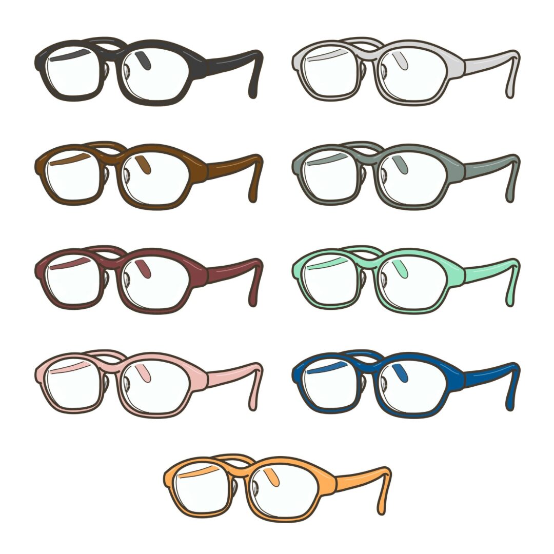 度付きのメガネのイラストのアイキャッチ｜外出準備や持ち物支援に使える素材
