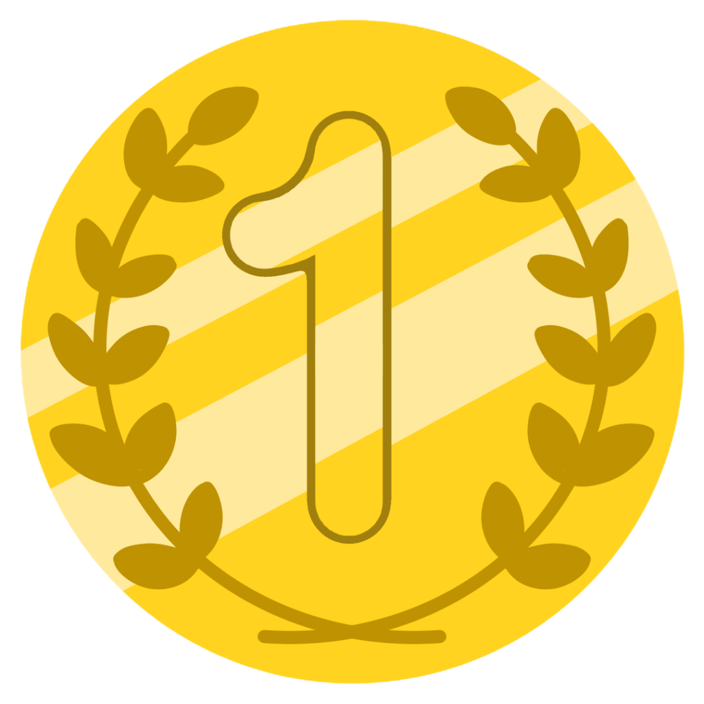 金メダル(ツヤあり)のイラスト|掲示物や教材づくりに使える素材