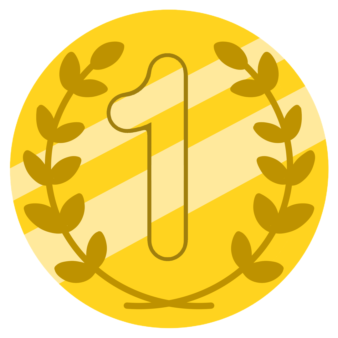 金メダル（ツヤあり）のイラスト｜掲示物や教材づくりに使える素材