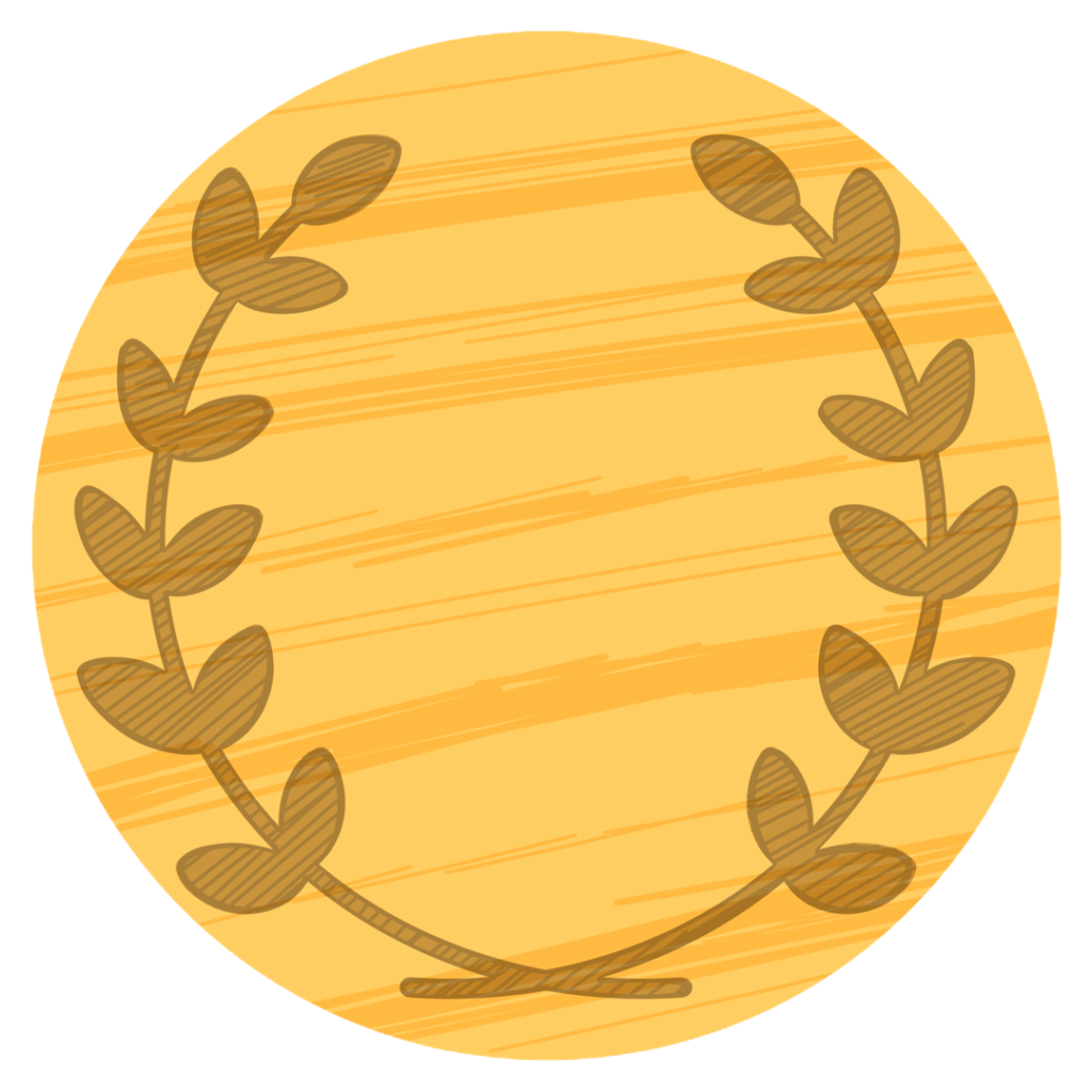 木製のメダル1のイラスト|掲示物や教材づくりに使える素材