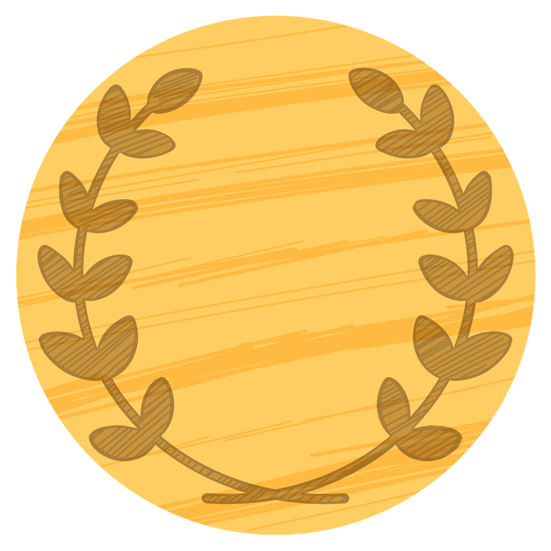 木製のメダル1のイラスト｜掲示物や教材づくりに使える素材