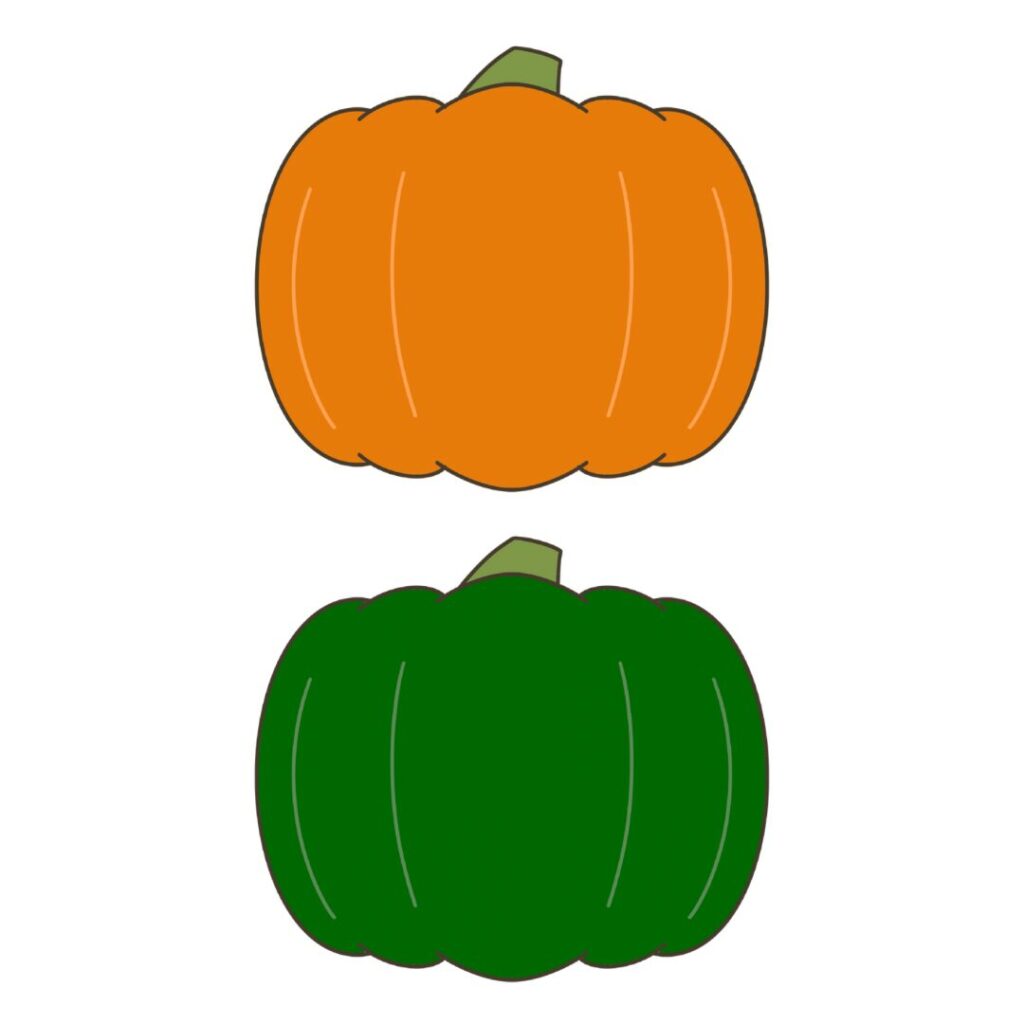 2色のかぼちゃのイラスト｜給食指導や食育に使える素材