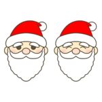 サンタクロースの顔のイラストのアイキャッチ｜季節の掲示物や行事の教材に使える素材