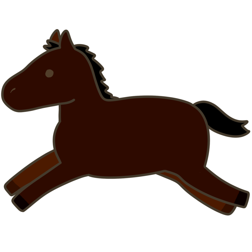 鹿毛のウマのイラスト｜自然や学習教材・掲示物に使える素材