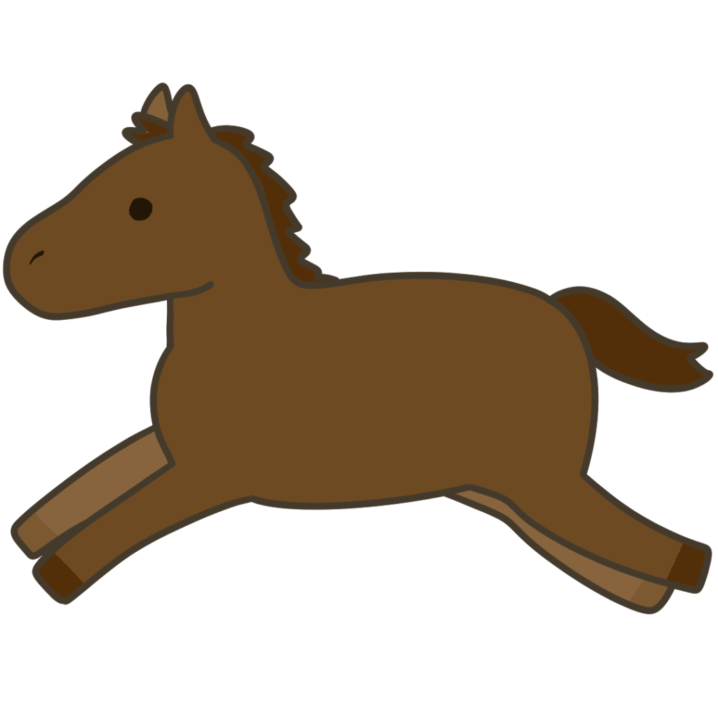 栗毛のウマのイラスト｜自然や学習教材・掲示物に使える素材