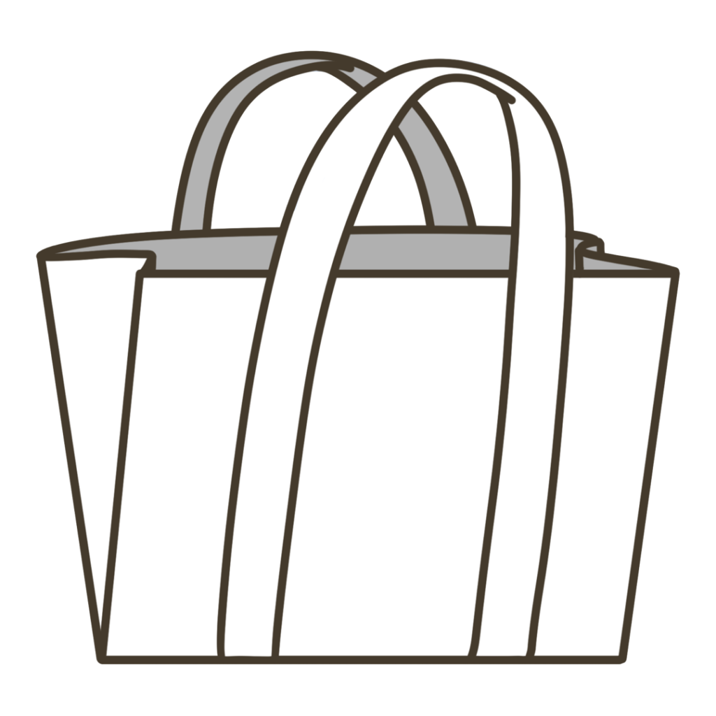 白色のキャンバストートバッグのイラスト｜外出準備や持ち物支援に使える素材