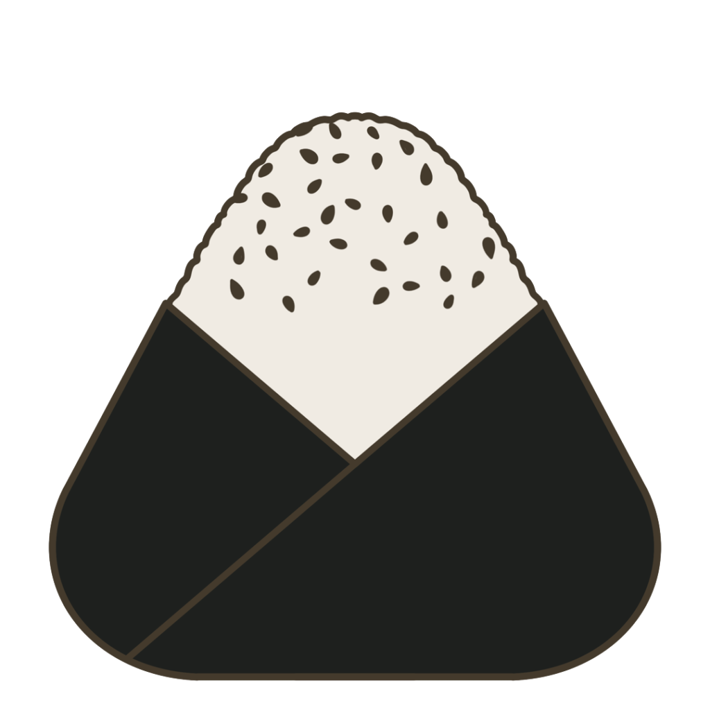 ごま塩のおにぎりのイラスト｜選択や食育に使える素材