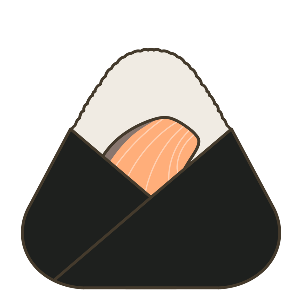 さけのおにぎりのイラスト｜選択や食育に使える素材