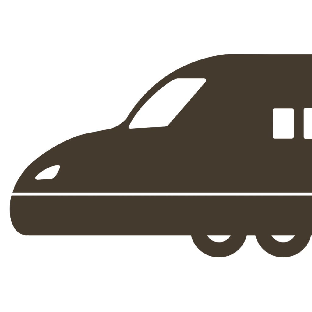 新幹線のシルエットのイラスト|掲示物や教材づくりに使える素材