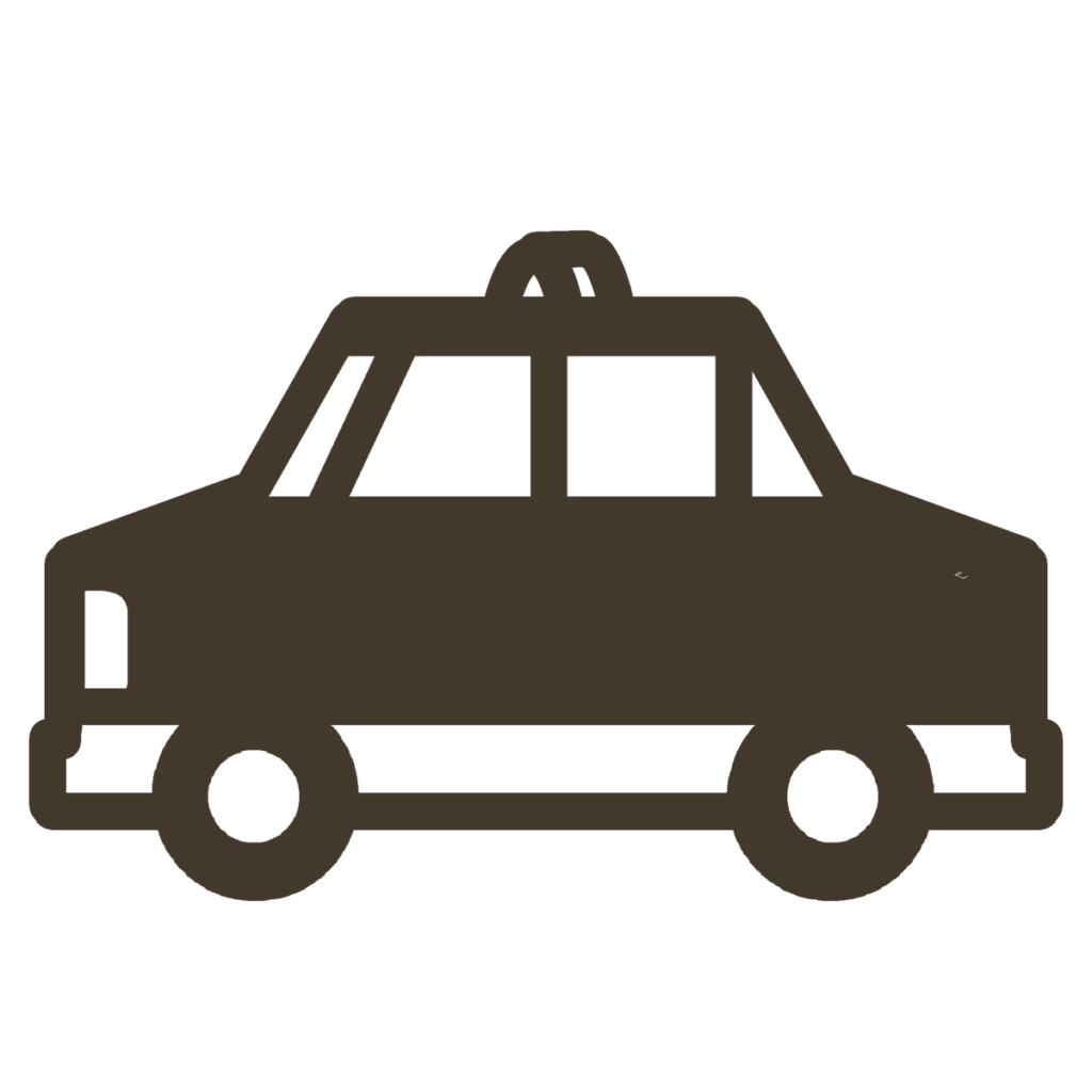 タクシーのシルエットのイラスト｜掲示物や教材づくりに使える素材