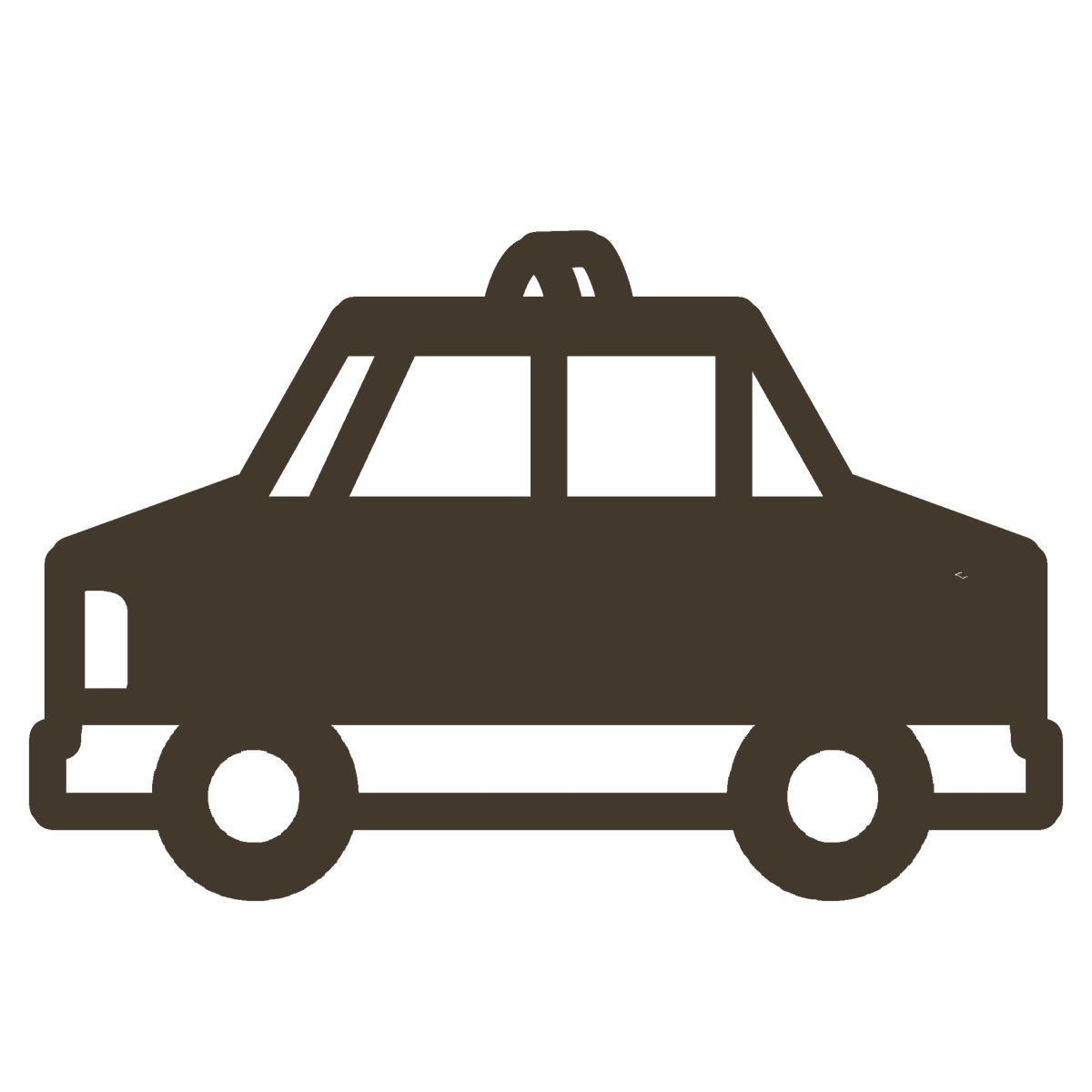 タクシーのシルエットのイラスト｜掲示物や教材づくりに使える素材