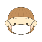 マスクをつける（ショートカット）のイラスト｜発音練習や感情表現に使える素材