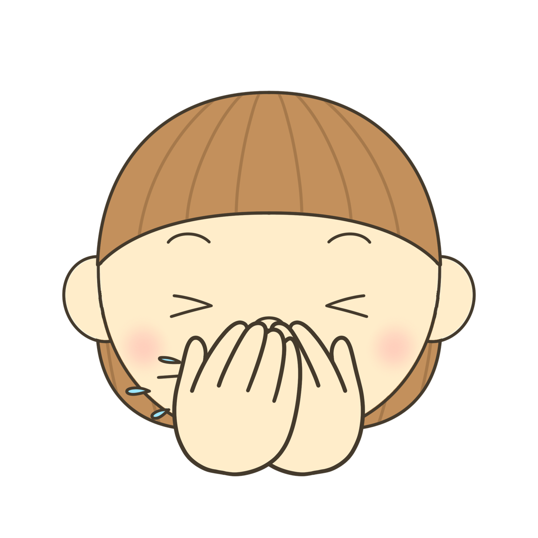 くしゃみを手で押さえる（ショートカット）のイラスト｜発音練習や感情表現に使える素材