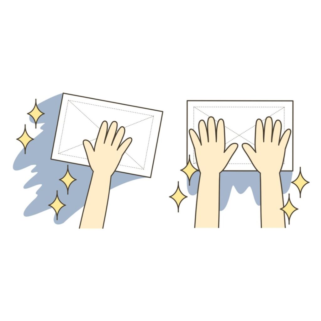 雑巾で拭くイラストのアイキャッチ｜日常生活や支援教材に使える素材