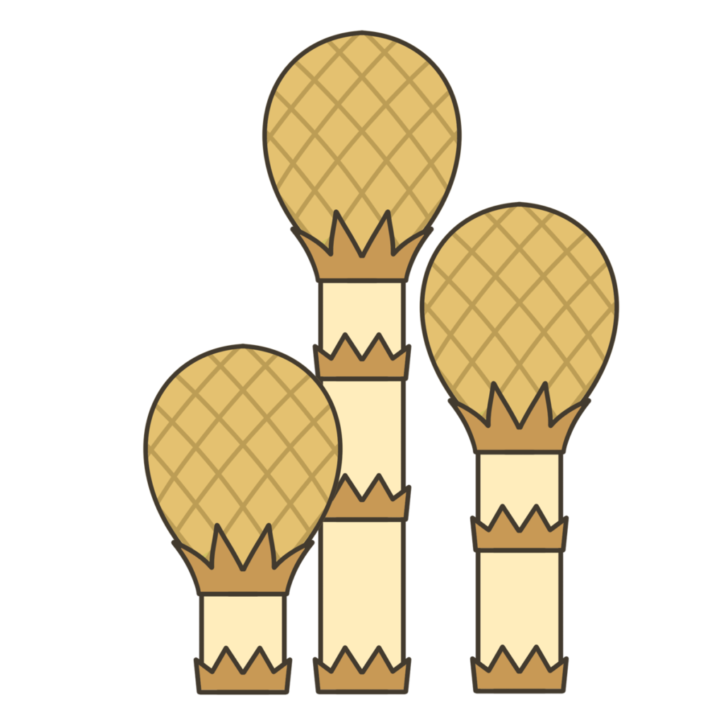 3本のつくしのイラスト｜自然や学習教材・掲示物に使える素材