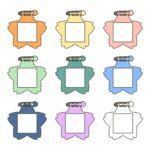 名札（桜の花型）のイラストのアイキャッチ｜服装や装飾品の支援教材に使える素材