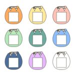 名札（チューリップ型）のイラストのアイキャッチ｜服装や装飾品の支援教材に使える素材