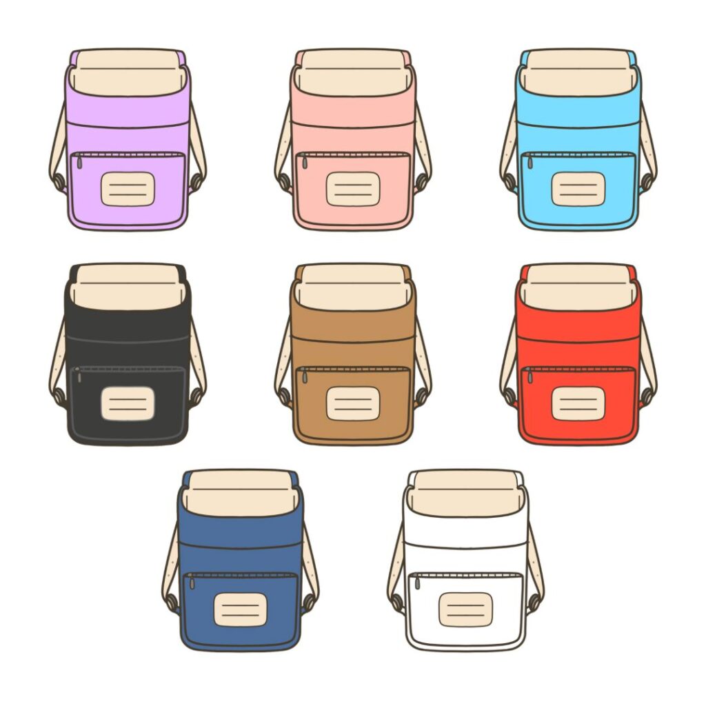 ランドセル(ふたが開いている状態)のイラストのアイキャッチ|外出準備や持ち物支援に使える素材